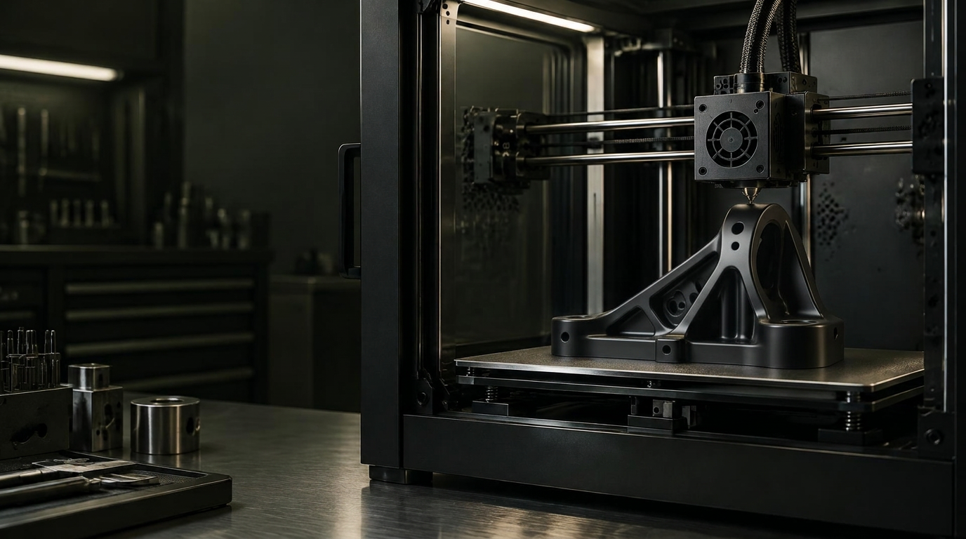 Industrieller 3D-Druck eines belastbaren Maschinenhalters